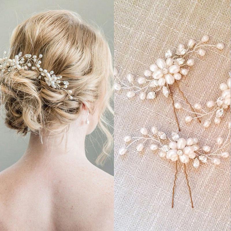 Elegant Bridal Handmade Pearl Flower Hairpin Pin Clevis Beautiful Hair Accessories Wedding Hair Pins Bridesmaid Bridal Decor