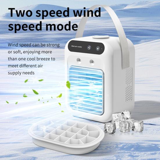 

Portable Air Conditioner Fan with Water Tank 2 Speeds Strong Airflow Low A