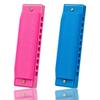 AMOR PRESENT Plastic Harmonicas for Kids and Toddlers, 2-Piece 10-Hole Translucent Harmonica with Case, Suitable for Professionals and Beginners