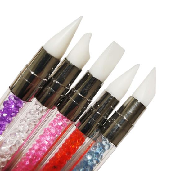 5Pcs/Set Double-Ended Nail Art Pen Professional Silicone Tip Nail Design Pen Nail Women Girls DIY Manicure Art Dotting Painting Tools