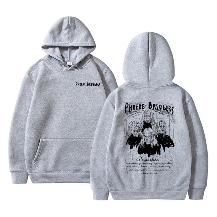 Singer Phoebe Bridgers Punisher Graphic Hoodie Men Women's Fashion Popular Sweatshirt Unisex Casual Cotton Hooded Tracksuit