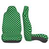 Black Green Grid Pattern Print Car Seat Covers Set 2 Pcs Elastic Auto Interior Car Accessories Protectors Non-Slip Auto Cove