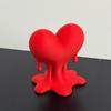 Melting Heart Sculpture 3D Printed Dripping Heart Figurine Romantic Modern Home Decoration for Room Desk Shelf Decor