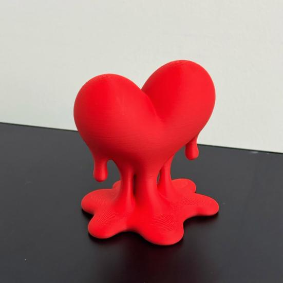 Melting Heart Sculpture 3D Printed Dripping Heart Figurine Romantic Modern Home Decoration for Room Desk Shelf Decor