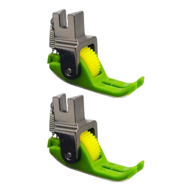 2Pcs Replaceable Flat Car Roller Presser Foot Sewing Machine Accessory for Shirts Curtains Canvas Fabric Leather Sewing