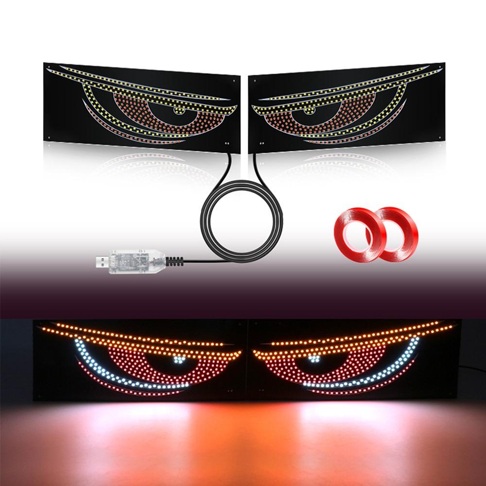 LED Display Truck Devil Eyes Light Multi-Mode LED Windshield Display Pixel Panel Lamp  Car Decor