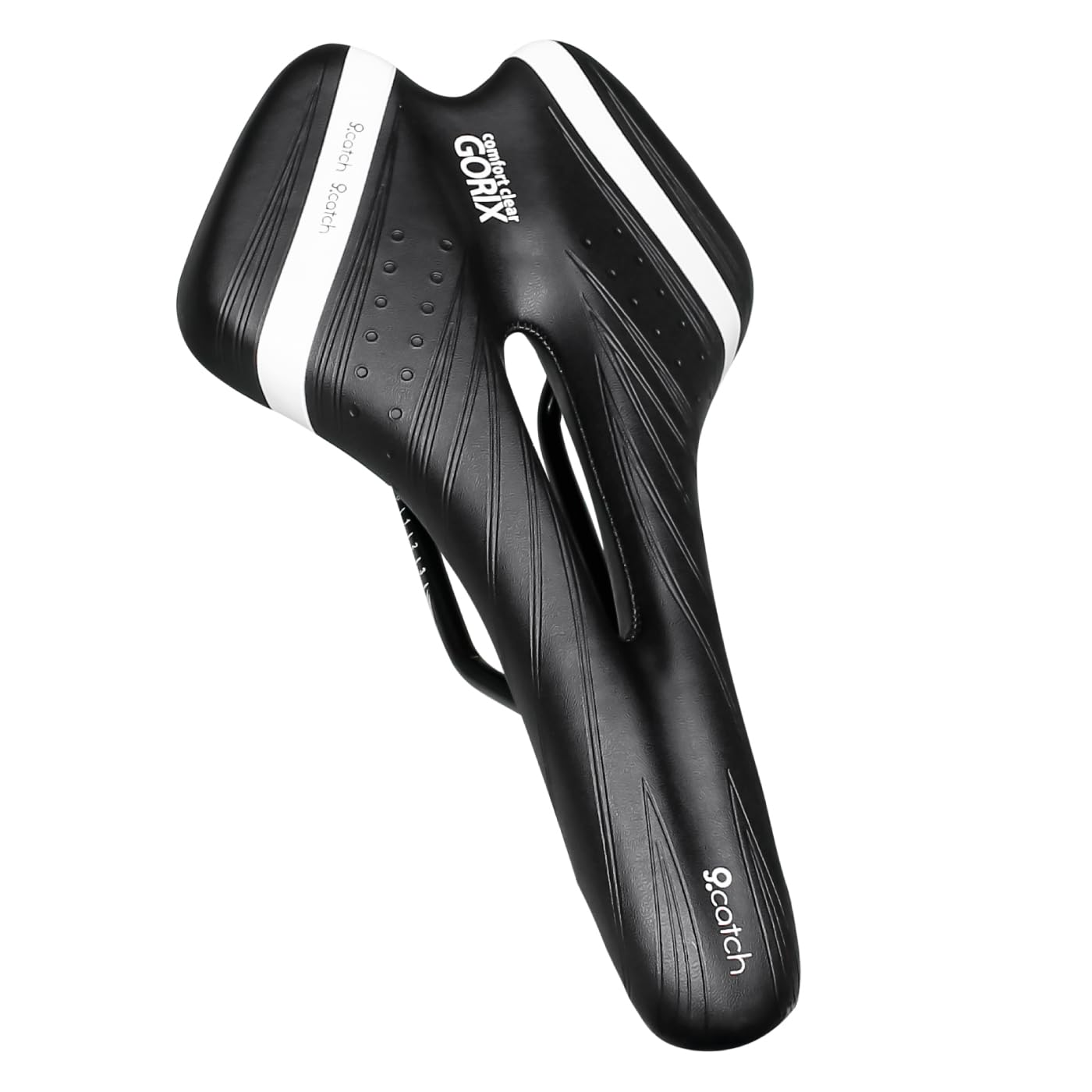 GORIX Bicycle Saddle x Comfortable and Low-Rebound A6-1 (Black White) - Pain-Free