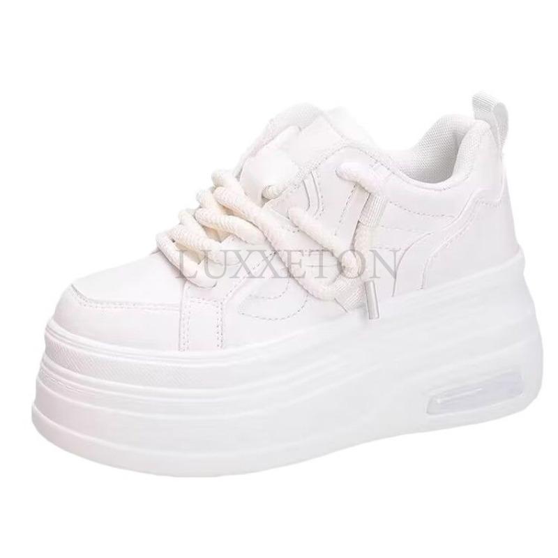 Matsu Sole Thick Sole Round Toe Dad Shoes Increase Height Comfort Softness Leisure Retro Trend Versatile Fashionable Board Shoes