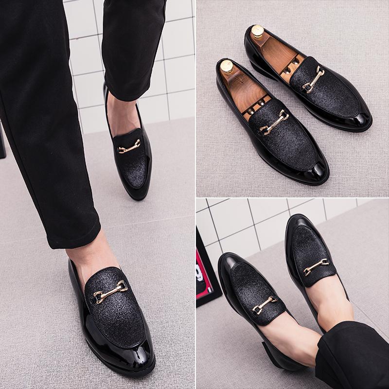 FashionClassic Men Dress Shoes Slip On Loafers for Men Point Toe Business Casual Comfortable Men Formal Shoes Wedding Party Moccassins