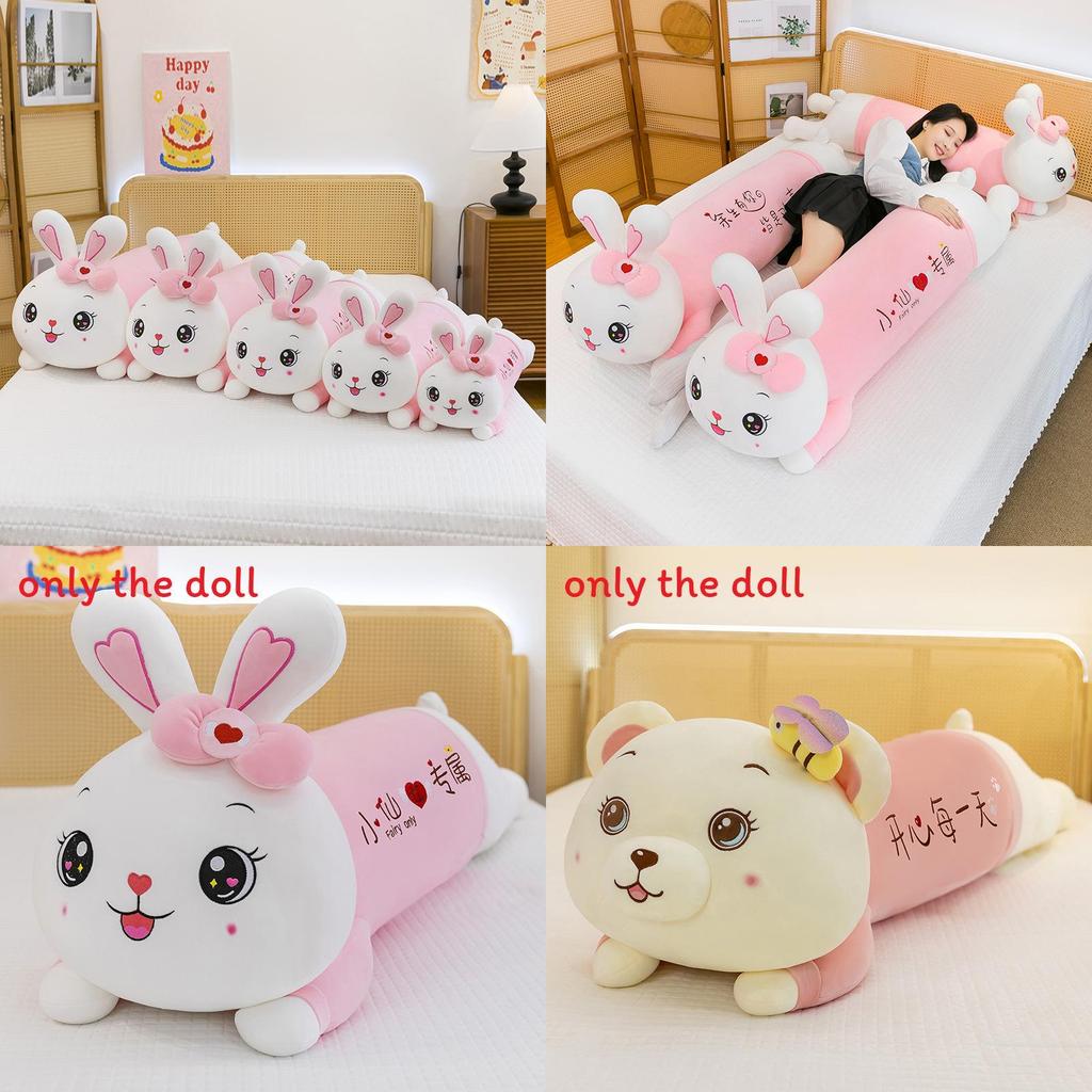 Cute Rabbit Plush Toy With Bow And Embroidery Design For Sleep Kids Girls Girl Bedroom Decor