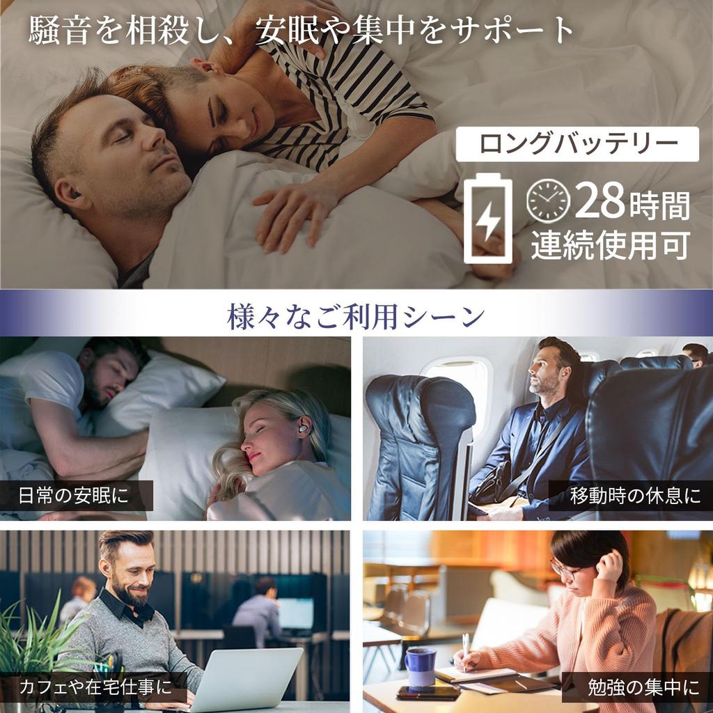 QuietOn 4 Electronic Earplugs for Sleep Electronic Earplugs for Painless Noise Reduction for Snoring and Noise Restful and Focus High-Performance
