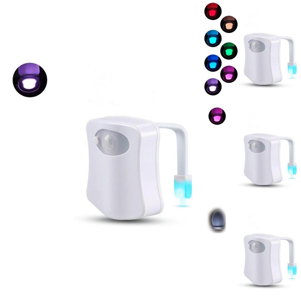 Modern Minimalist Toilet Night Light With 8 Color Led Sensor For Bathroom Ambiance