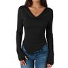 Women's Long Sleeve V-Neck Shirts Slim Fit Going Out Tops Blouses Fall Outfits Fashion Clothes