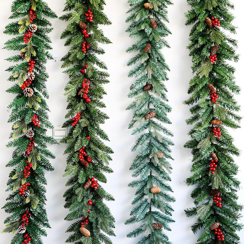 Christmas Encryption 2.7m Flocked Vine Door Hanging Decoration