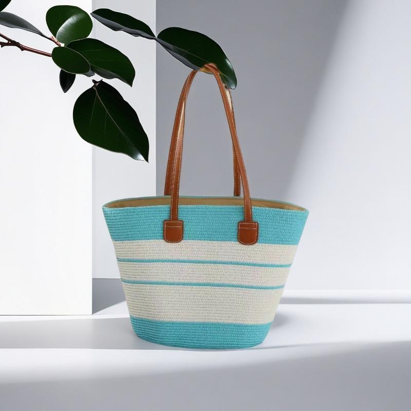 Strohtasche Damen Sommerwind neu Strand Meerseite Outdoor Urlaub Großraum Schultertasche