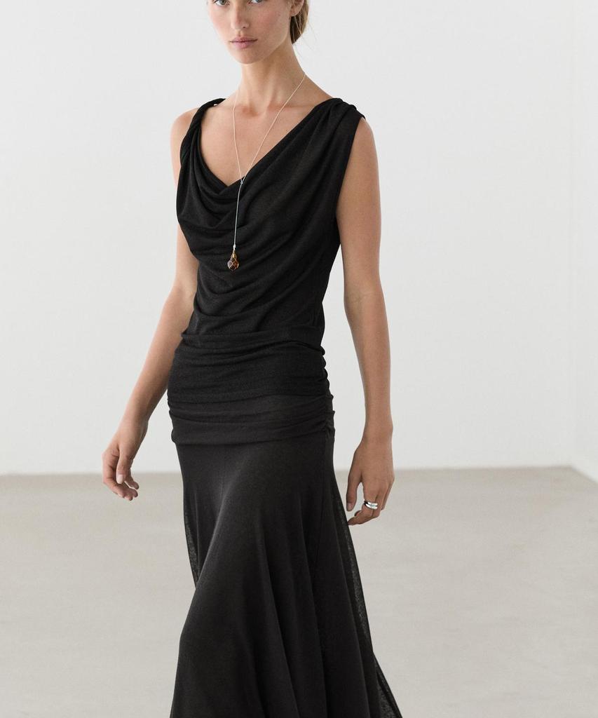 Masimodutti Drape Glossy Knot Detail Top