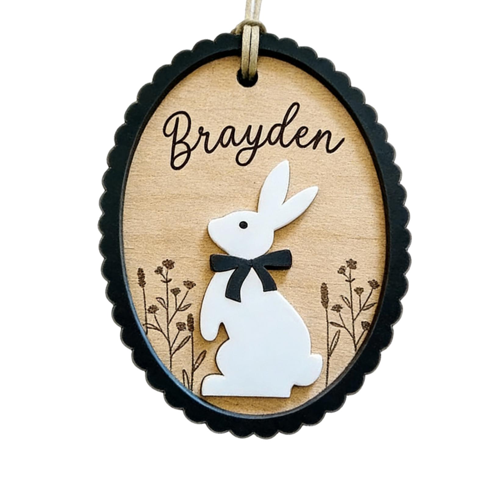 

Personalized Wooden Bunny Bow Pendant For Home Decoration One Size чёрный