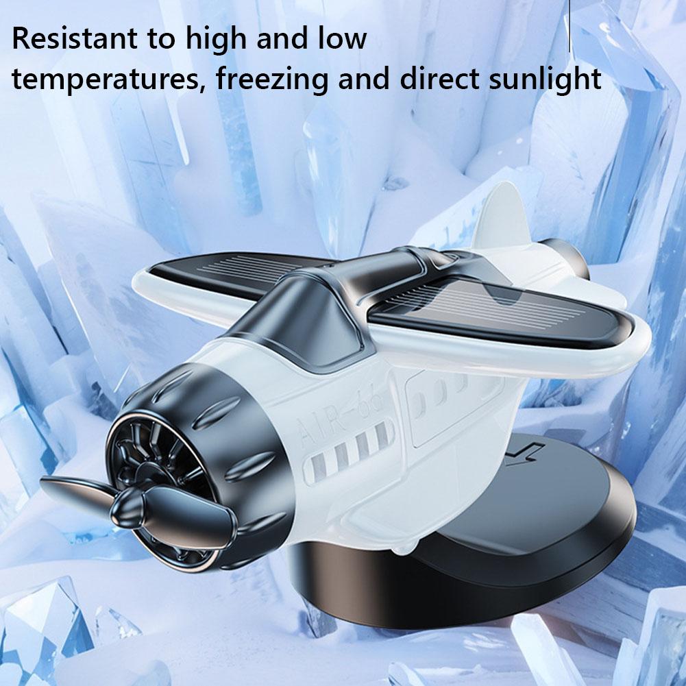 Solarbetriebenes Armaturenbrett-Ornament Kunststoff Kleines Flugzeug Driftbewegung Aktiviertes Drehendes Flugzeug-Ornament für Auto-Innenraum