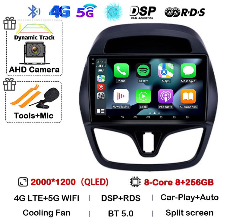 Android 14 Wireless Carplay Auto Car Radio For Chevrolet Spark 2015 2016 2017 2018 Multimedia Video Player GPS Navigation Stereo