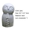 Resin Crafts Small Monk Statue Desktop Art Figurines Grey Little Jizo Buddha Sculpture For Outdoor Garden Decor Ornament