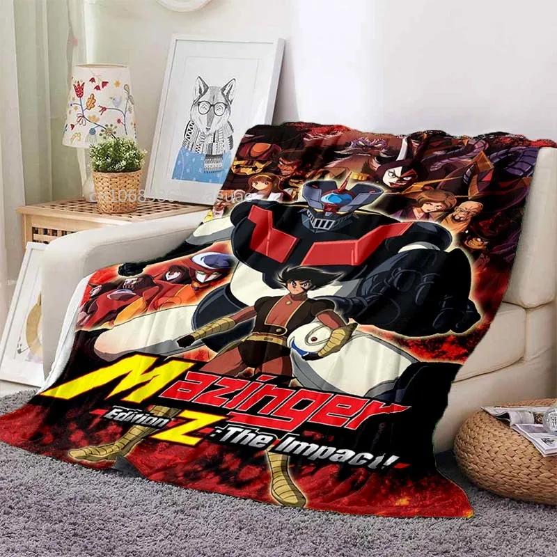 Mazinger Z UFO Robot Grendizer Flannel Blanket Cartoon Anime Children Soft Cover Lightweight Bed Sofa Chair Blanket