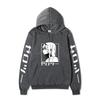 Zero Two Side Profile Anime Hoodie Japanese Letter Print Black Casual Long Sleeve Hooded Sweatshirt Pullover