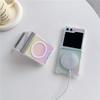 Applicable To Zflip5 Mobile Phone Case Folding and Colorful Samsung Galaxy Zflip4 Transparent Shell Gradient Magnetic Case