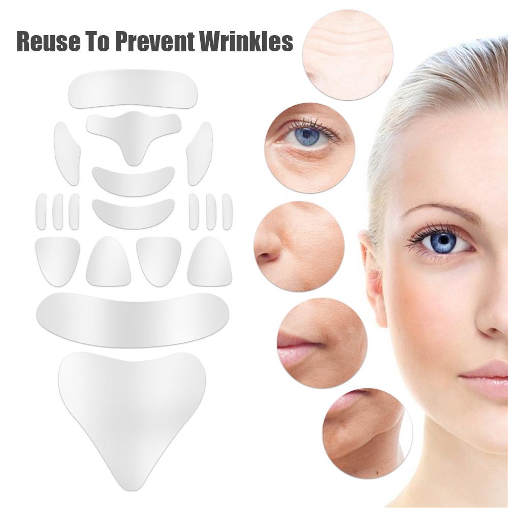 3-18Piece Set Anti-Wrinkle Stickers Women Reusable Silicone Removal Sticker Face Forehead Neck Pad Aging Skin Lifting Care Patch