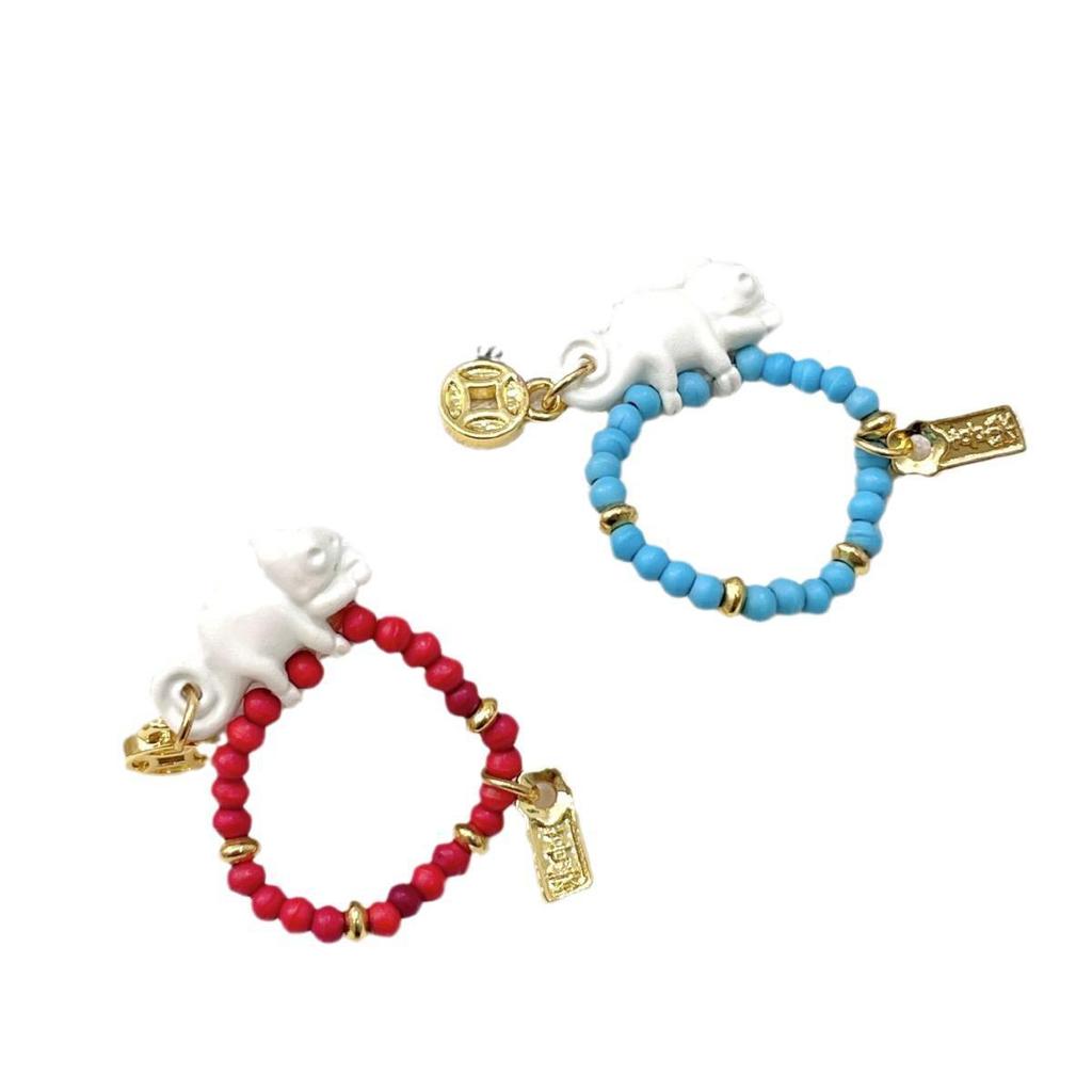 Chameleon Fortune Lover Enamel Braided Bracelet with Gold Swallow Beast Design