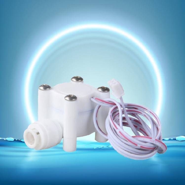 Liquid Water Flow Sensor Counter 1/4'' Quick Plug Plastics Turbine Flowmeter