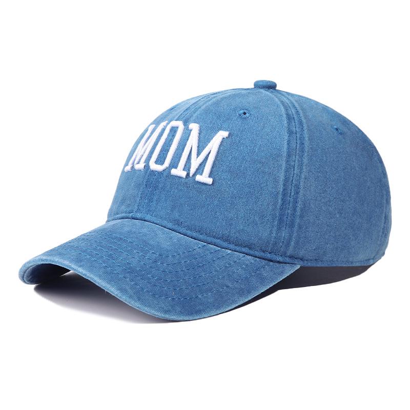 Vintage Washed Cotton Embroidered Dad & Mom Baseball Cap - Casual Duckbill Sun Hat