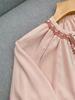 Elegant Ethnic Floral Embroidered Puff Sleeve Shirt for Women