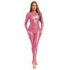 Dame Glinsende Metallisk Helkropps Unitard Langermet Høy Midje Leggings Stil Ryggglidelås Kattedrakt
