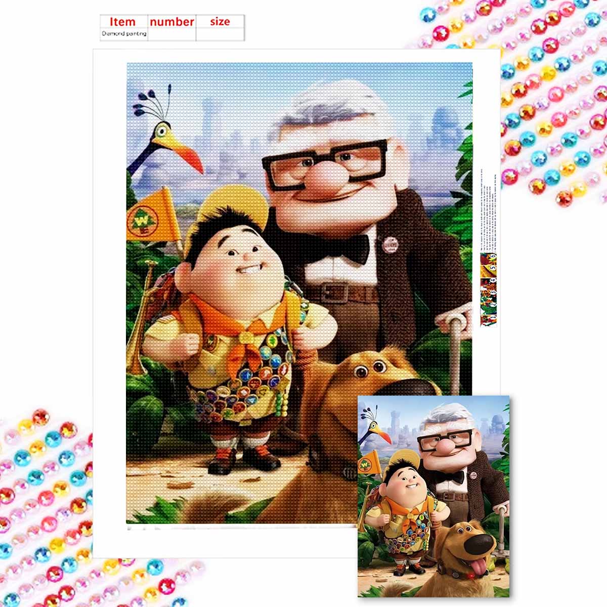 

Полная круглая алмазная живопись Дедушка и внук Искусство Стразы Картина Мозаика DIY 5D Вышивка крестом Домашнее украшение Round 30x40cm