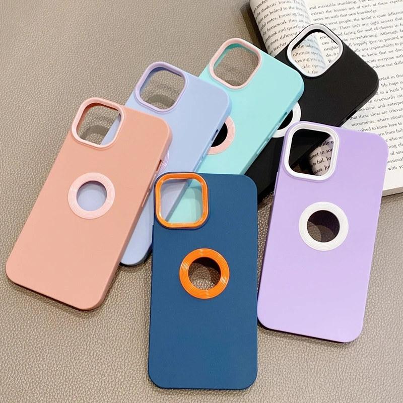 Luxusní měkké silikonové pouzdro na telefon s logem pro iPhone 14 13 12 11 Pro Max X XR XS Max 7 8 Plus SE 2 Kontrastní kryt Candy Color