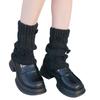 Damen Japanischer Stil JK Häkelstrick Kurze Beinwärmer Socken Einfarbige Süße 3D Florale Lockere Beinabdeckungen Stiefelmanschetten