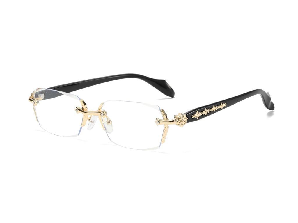 Diamond-Cut Edge Rimless Reading Glasses for Women - Business & Eye Protection