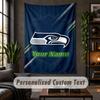 Personalized Wall Tapestry,Seattle Seahawks Custom Text, Soft Fabric Wall Art For Indoor Decoration