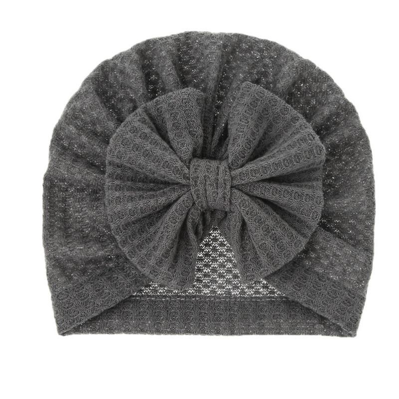 New Baby Knitted Wool Waffle Hat Bow Children's Pullover Hat Baby Out Cute Boat Hat