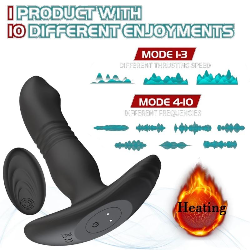 Männliches stoßendes Prostata-Massagegerät, Bluetooth, APP-Steuerung, Teleskop-Butt-Plug, Anal-Vibrator, Männer, schwuler Dildo, Bdsm-Sexspielzeug für Paare
