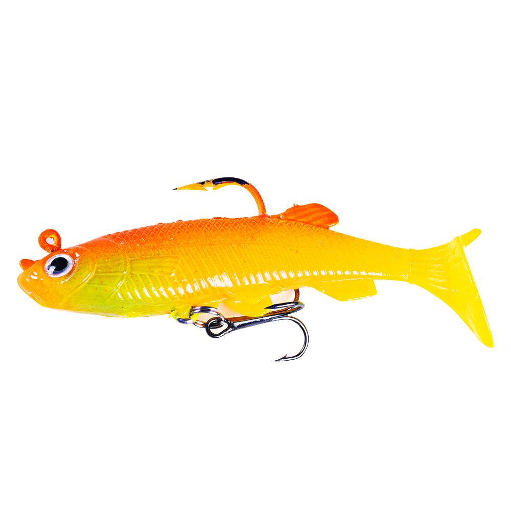 14CM Shad Soft Swimbait Jig Head Lure 8G Pre-Rigged Pinfish Lure Swimbait with Ultra Hook Paddle Tail Lure for Saltwater Fres