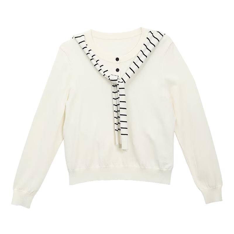 Betu Women's Knit Sweater with Detachable Shawl