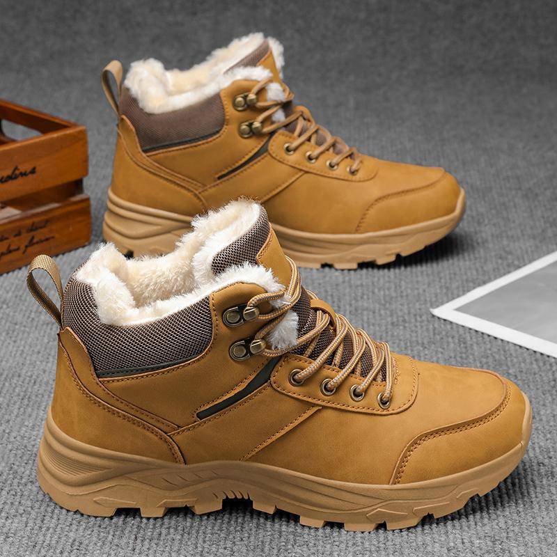 Men casual shoes men mountain snow boots snow boots men winter boots keep warm plush boots hiking boots 39 верблюд