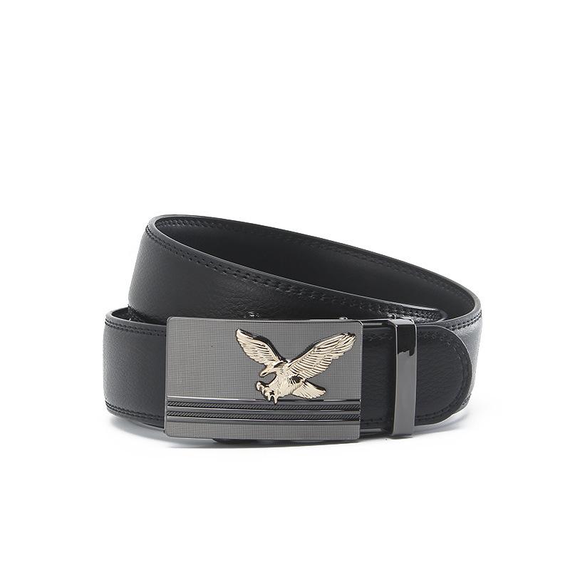 Men's Second Layer Cowhide Genuine Leather Automatic Buckle Belt Men's Youth Cowhide Business Casual Belt