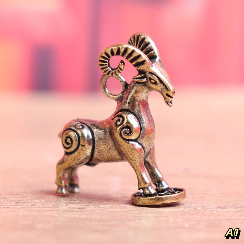 2027 Year Of Chinese Zodiac Goat Lucky Pendant Keychain Copper Feng Shui Wealth Key Ring Women Men Bag Charm Jewelry Gift