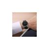 BUREI Men's Analog Watch Black Leather Waterproof Simple Design Silver Shell Timepiece
