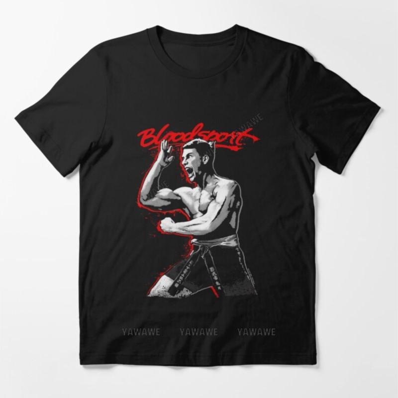 

Adult tee tops teenager cotton tee shirt Bloodsport action Essential T Shirt brand casual short sleeve for mens summer tshirt S