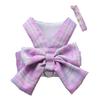 Rabbit JK Dresses and Leash Sets Mesh Plaid Pet Vest Harness Cat Bunny Chest Strap Set Small Animals Clothes Rabbits Accessories