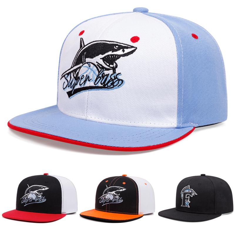 Yiran Bag Women's Creative Shark Embroidered Baseball Hat Trendy Street Hip Hop Hat Casual Decorative Hat Sunshade Hat Sports Hat Flat Edge Hat