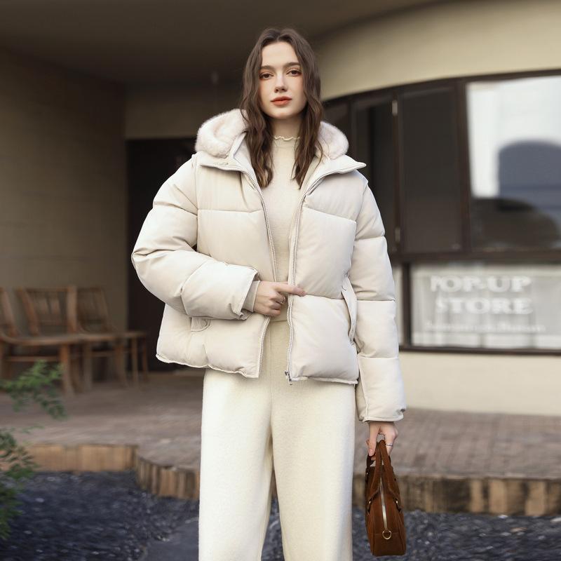 2025 winter new hooded foreign style versatile cotton-padded clothes fashionable simple bread clothes jacket